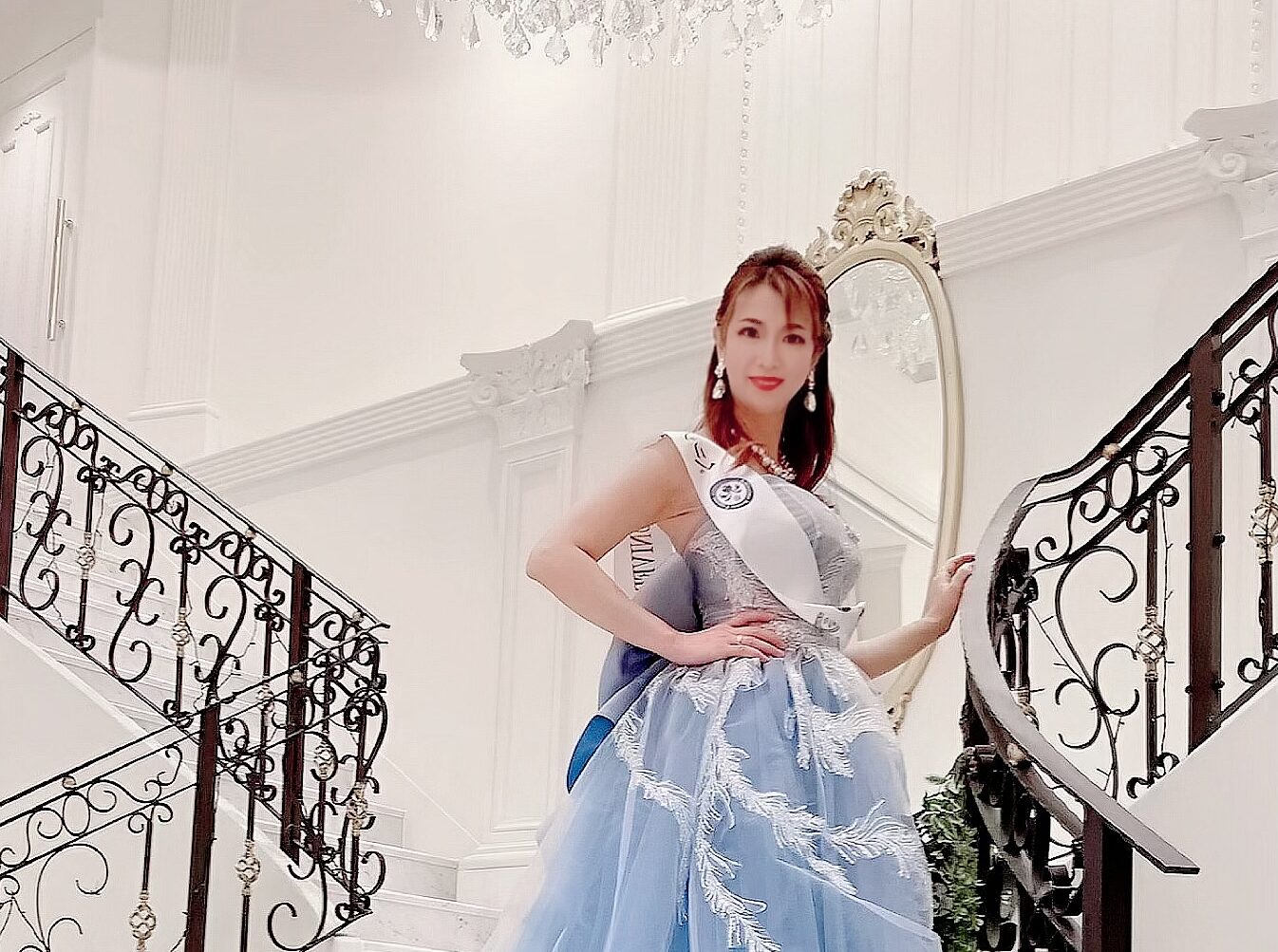 こはる　ミセス Floral Motif Chenille Knited Top